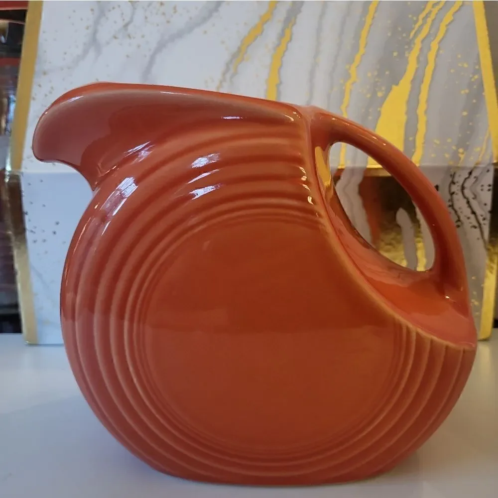 Vintage Pristine Piece Fiestaware Persimmon Water Pitcher Imprint, No 